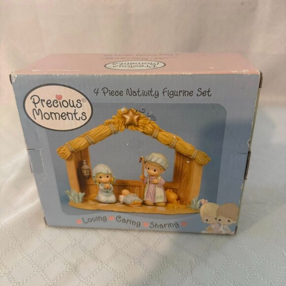 2004 Precious Moments 4 Piece Nativity Figurine Set - Picture 6 of 8